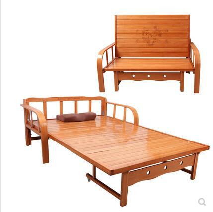 竹床折疊床椅兩用小戶型沙發床雙人單人家用客廳多功能午休簡易床