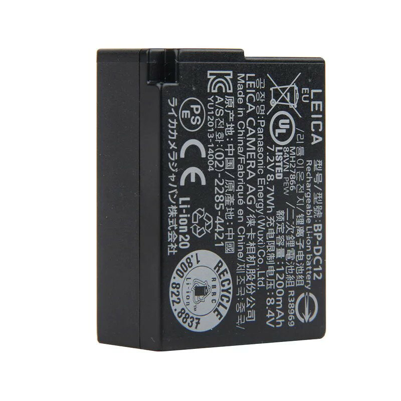 leica徠卡vlux114 Qp VLUX5相機BP-DC12-E原裝電池萊卡CL微單