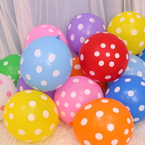 兒童生日布置寶寶百日周歲裝飾波點乳膠12寸氣球舞臺開業節日用品