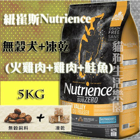 【犬用】紐崔斯Nutrience無穀犬+凍乾(火雞肉+雞肉+鮭魚)5kg