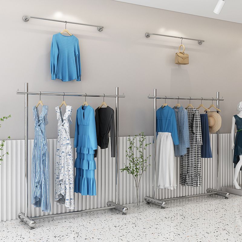 服裝店展示架加粗不銹鋼落地式掛衣架男女童裝店中島陳列道具貨架