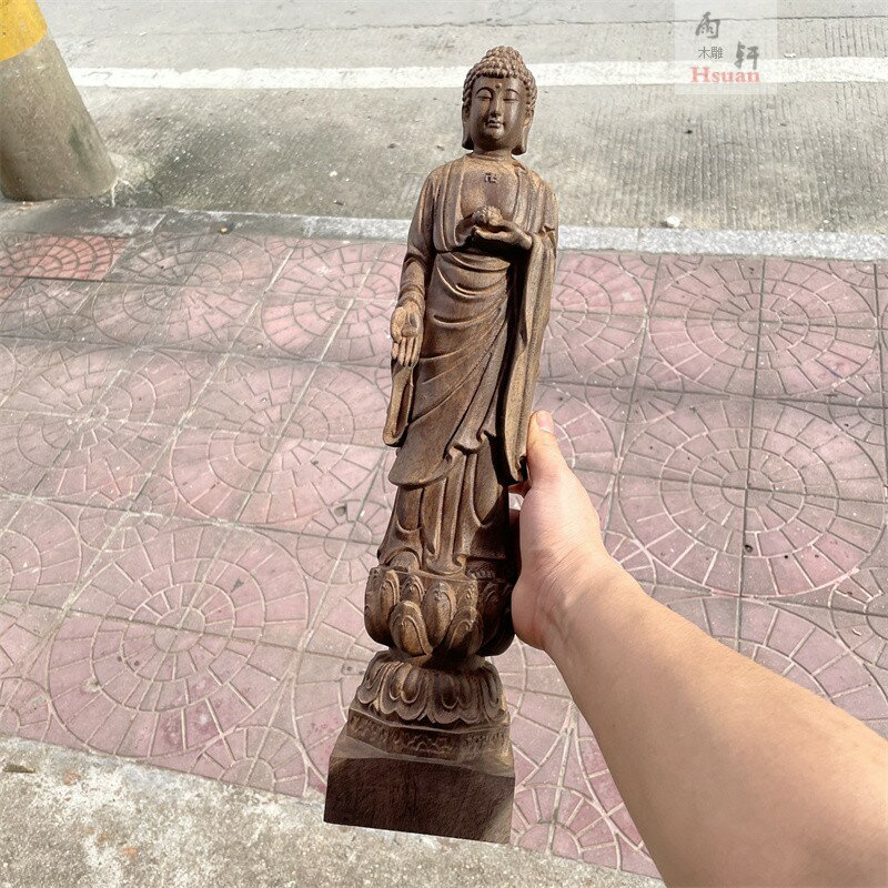 越南沉香木雕大日如來佛祖 擺件 釋迦摩尼佛像紅木工藝品居家擺設