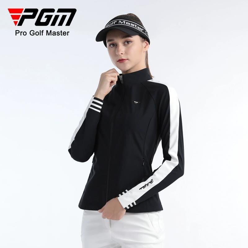 【元素運動】PGM高爾夫服裝女士外套秋冬季衣服golf拉鏈口袋羅紋袖口立領外套