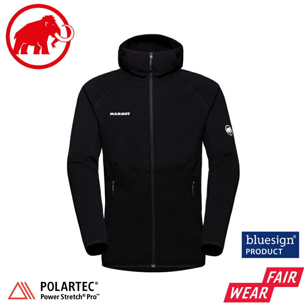 【MAMMUT 長毛象 男 Aconcagua ML Hooded 運動刷毛連帽外套《黑》】1014-04282/保暖外套