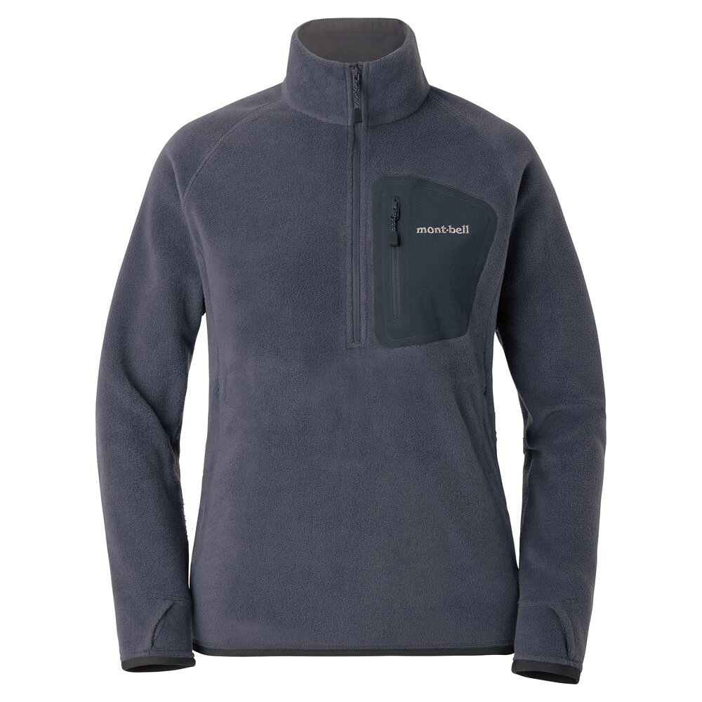 ├登山樂┤日本 Mont-Bell CP100 Pullover 女款刷毛上衣 # 1106594DGY 深灰色