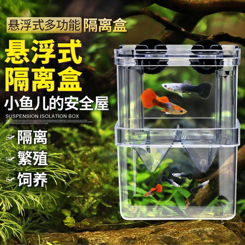 魚缸隔離盒 多功能繁殖箱 魚苗繁殖盒孔雀魚產魚孵化盒魚缸透明隔離盒幼魚鬥魚盒隔離盒大號『cyd8461』