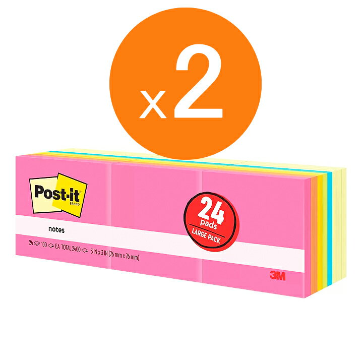 [COSCO代購5] W923855 3M 利貼便條紙 3吋 X 3吋 2400張 (100張/本) 2組