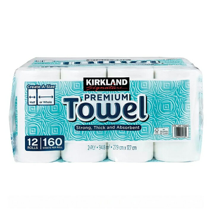 [COSCO代購5] 單筆運費限購一組 C1768085 科克蘭 兩層隨意撕特級廚房紙巾 160張 X 12捲