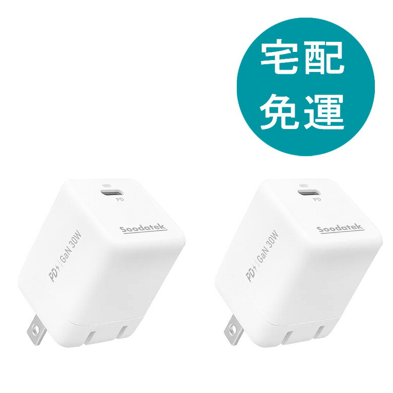 點數11%｜[COSCO代購5] 促銷到12月30號 D153854 Soodatek GaN 氮化鎵 PD 30W 高速充電器 2入 SGHC1-PC30WT