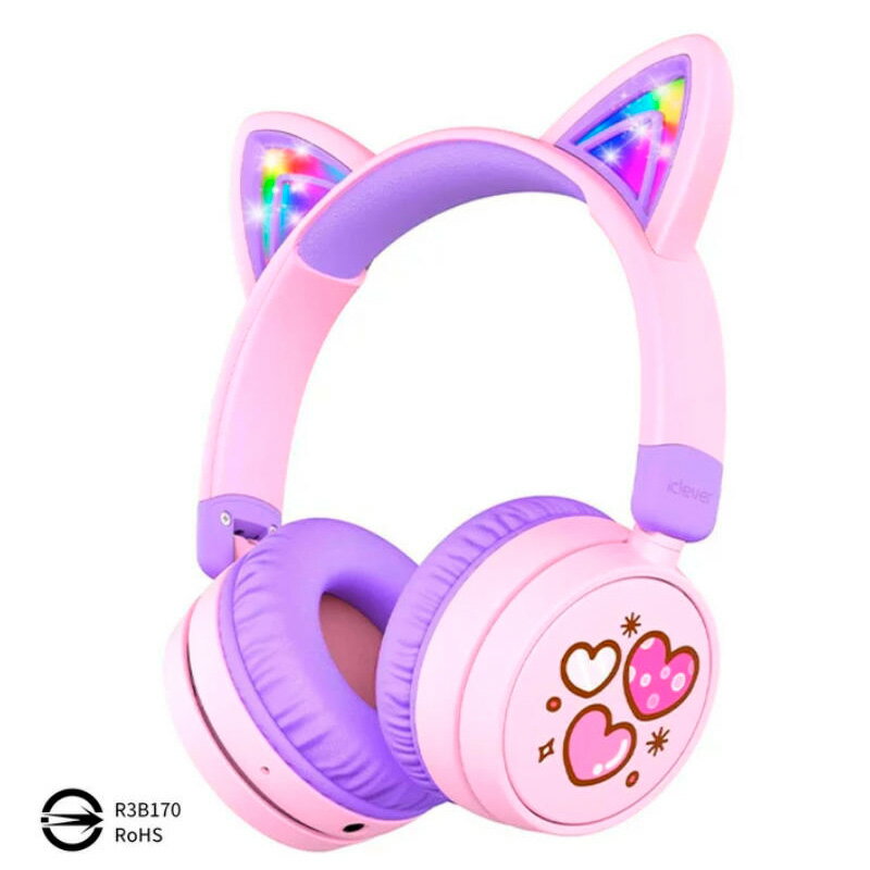 點數11%｜[COSCO代購5] D155490 iClever BTH21 炫光 兒童耳機 粉