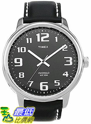 [105美國直購] Timex Mens #T28071 Easy Reader Watch With Black Leather Band