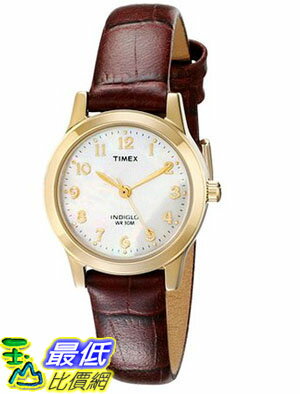 [105美國直購] Timex Womens T21693 Elevated Classics Dress Burgundy Leather Strap Watch