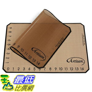 [美國直購] Artisan 80729WH 不沾黏矽膠烘培墊 Non-Stick Silicone Baking Mat with Measurements - 2 Pack