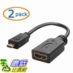 <br/><br/>  [美國直購] Cable Matters 113061x2 (2-Pack) Micro HDMI to HDMI Male to Female Cable Adapter 6 Inch 轉接頭<br/><br/>