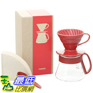 [美國直購] Hario V60 Color Coffee Dripper and Pot 咖啡壺 紅色白色可選