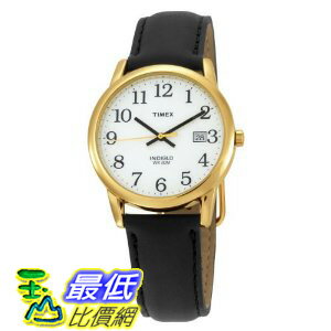 [美國直購 ShopUSA] Timex 手錶 Men's T2H291 Easy Reader Black Leather Strap Gold-Tone Case Watch