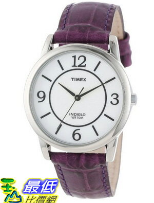 [美國直購 USAShop] Timex 手錶 Women's T2N690TG Stainless Steel and Purple Leather Band Watch