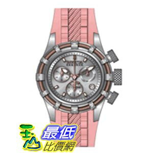 [美國直購 ShopUSA] Invicta Bolt Chronograph Silver-tone Dial Stainless Steel Pink Polyurethane Band 女士手錶 14778