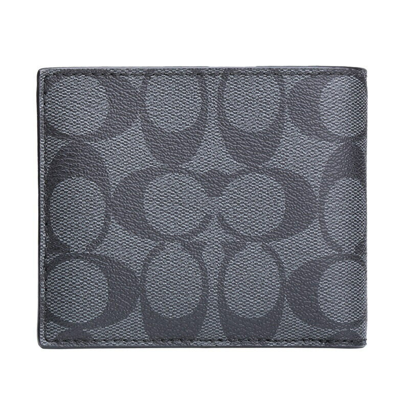 COACH男士C紋PVC短款對折錢包錢夾F74993  (預購)【 購物節優惠 ★ 菲尼斯 國際精品 3折起 】 3