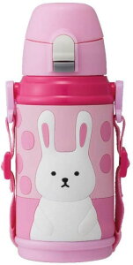 日本【DOSHISHA】2WAY水壺 保溫壺 保冷壺 兒童用 600ml 粉色兔兔