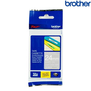 Brother兄弟 TZe-MQL55 灰底白字 標籤帶 粉彩護貝系列 (寬度24mm) 標籤貼紙 色帶