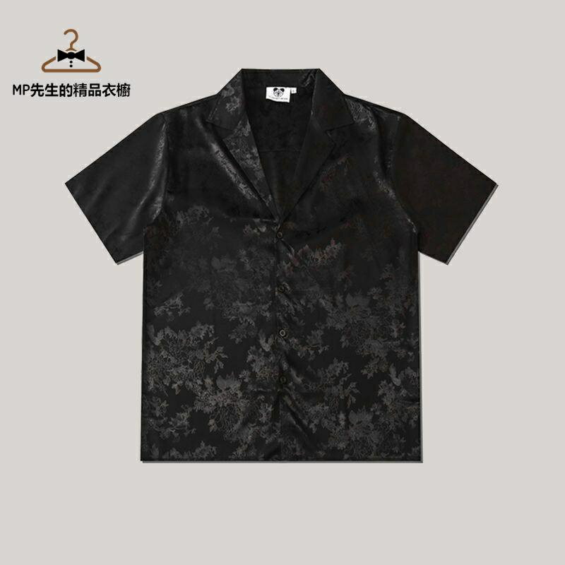 MP先生襯衫 短袖襯衫 花襯衫 襯衫男 休閒襯衫 寬鬆花襯衫 大尺碼襯衫 復古襯衫 夏天上衣 夏季暗黑花紋潮牌襯