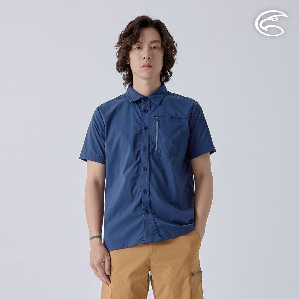 ADISI 男UPF50+透氣快乾短袖襯衫 AL2411019 (M-3XL)｜抗UV 彈性 吸濕 速乾 輕薄 休閒上衣