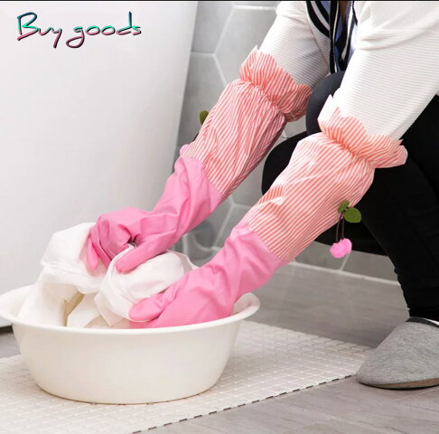 居家清潔長手套 防水洗碗手套 廚房用手套 洗衣手套 (顏色隨機) 0