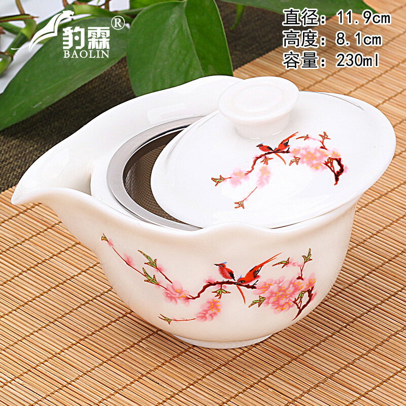 玲瓏鏤空三才蓋碗帶蓋泡茶杯單個茶碗茶具大號玻璃耐熱不燙手高檔 4