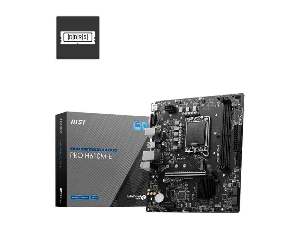 MSI 微星 PRO H610M-E DDR5 1700腳位 M-ATX 主機板